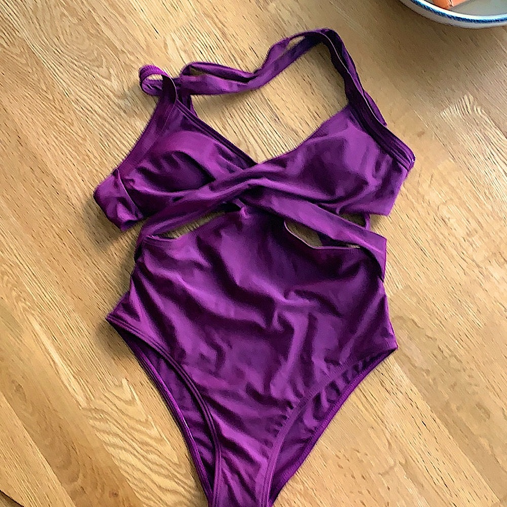 One piece Swimsuit size small. Burgundy